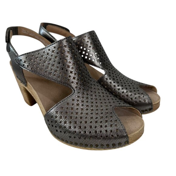 Dansko Teagan Womens Metallic Leather Perforated Open-Toe Sandals Size 37 US 7 - Picture 11 of 14